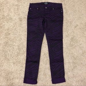 Tripp NYC Purple Zebra Skinny Jeans